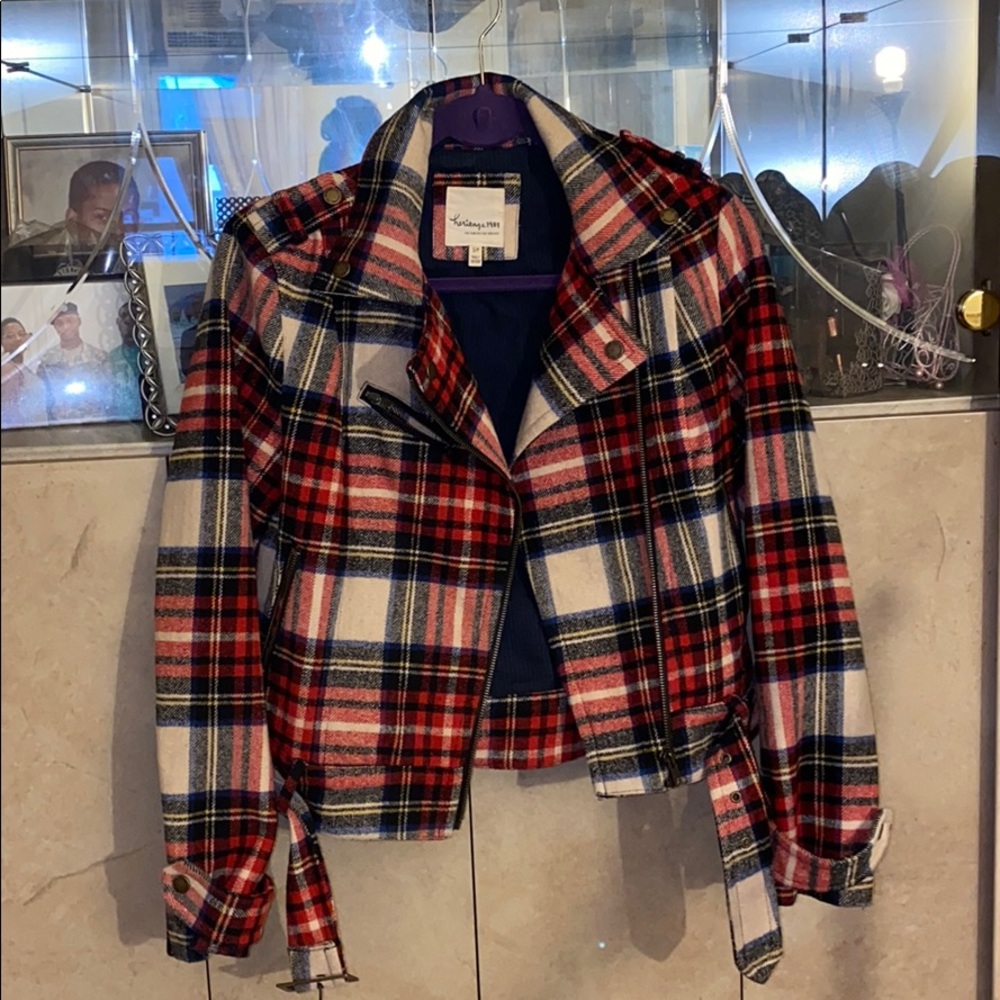 Plaid Moto Jacket